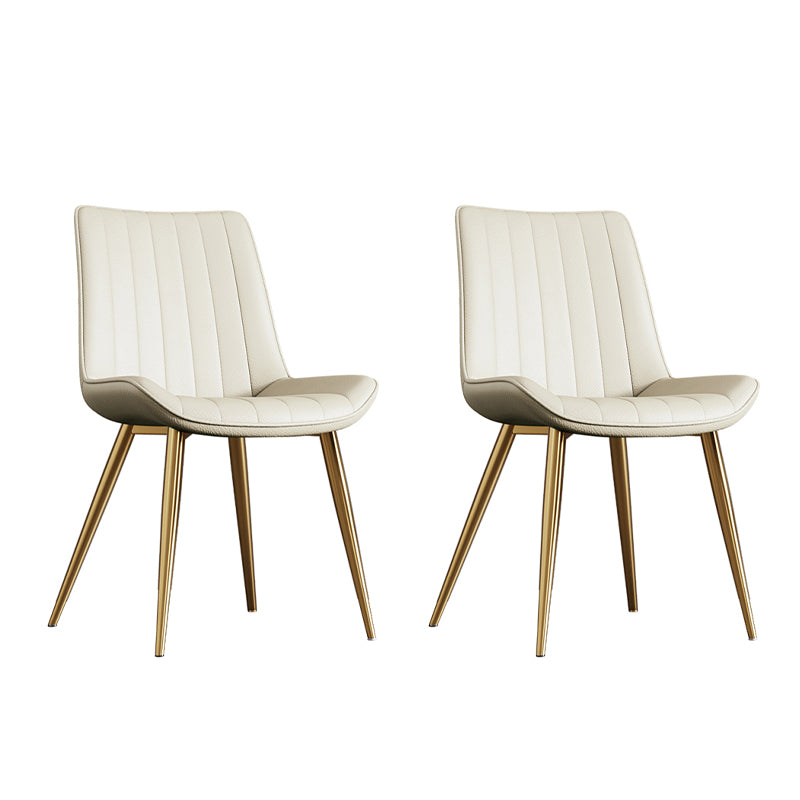 Home Scandinavian Arm Chair Upholstered Solid Back Metal Dining Room Chair