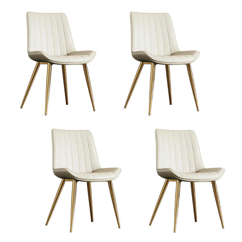 Home Scandinavian Arm Chair Upholstered Solid Back Metal Dining Room Chair