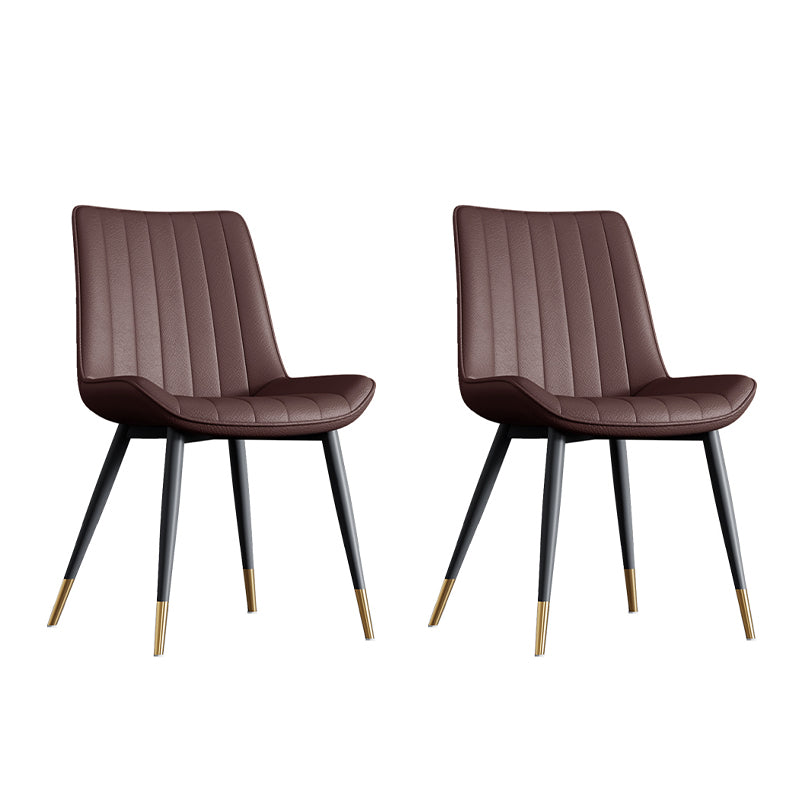 Home Scandinavian Arm Chair Upholstered Solid Back Metal Dining Room Chair