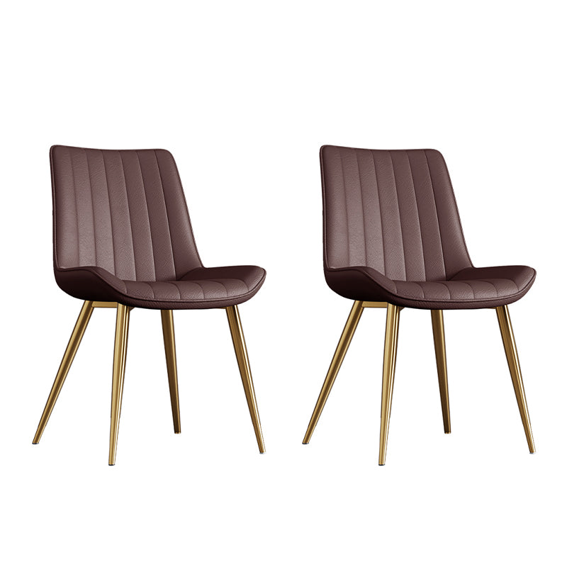 Home Scandinavian Arm Chair Upholstered Solid Back Metal Dining Room Chair