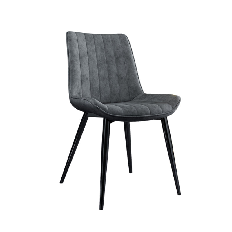 Home Scandinavian Arm Chair Upholstered Solid Back Metal Dining Room Chair