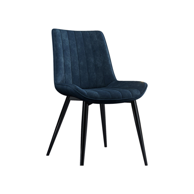 Home Scandinavian Arm Chair Upholstered Solid Back Metal Dining Room Chair