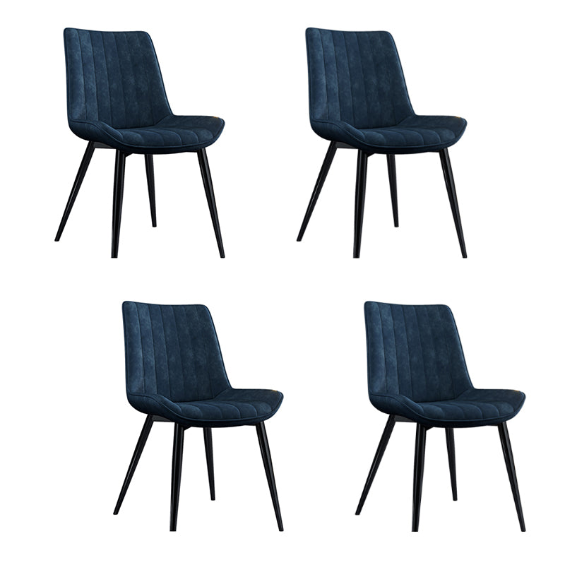 Home Scandinavian Arm Chair Upholstered Solid Back Metal Dining Room Chair