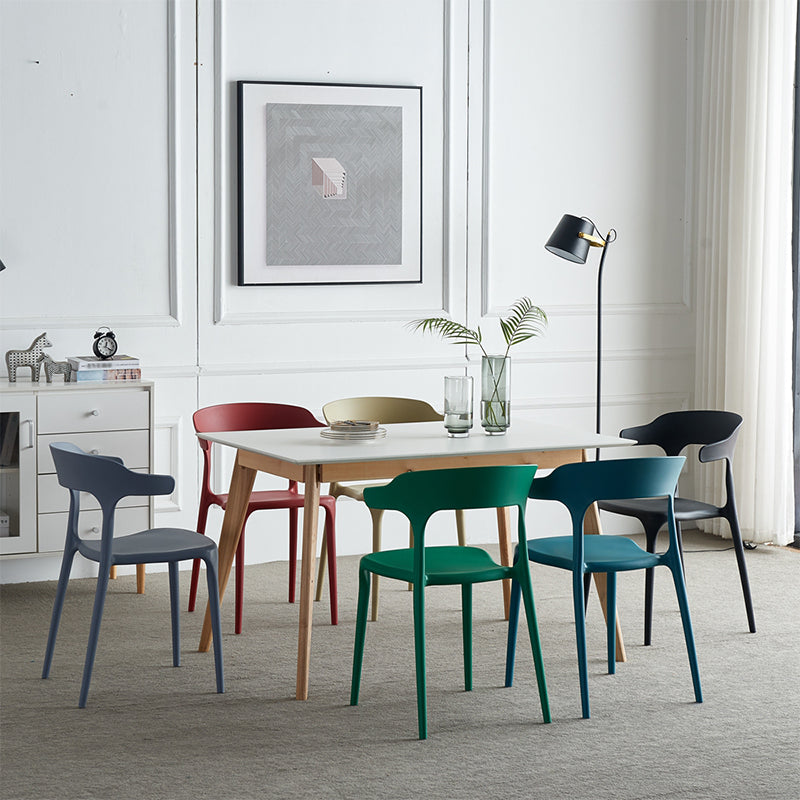 Chaise en plastique de style scandinave, cuisine, salle à manger, fauteuils à dossier ouvert