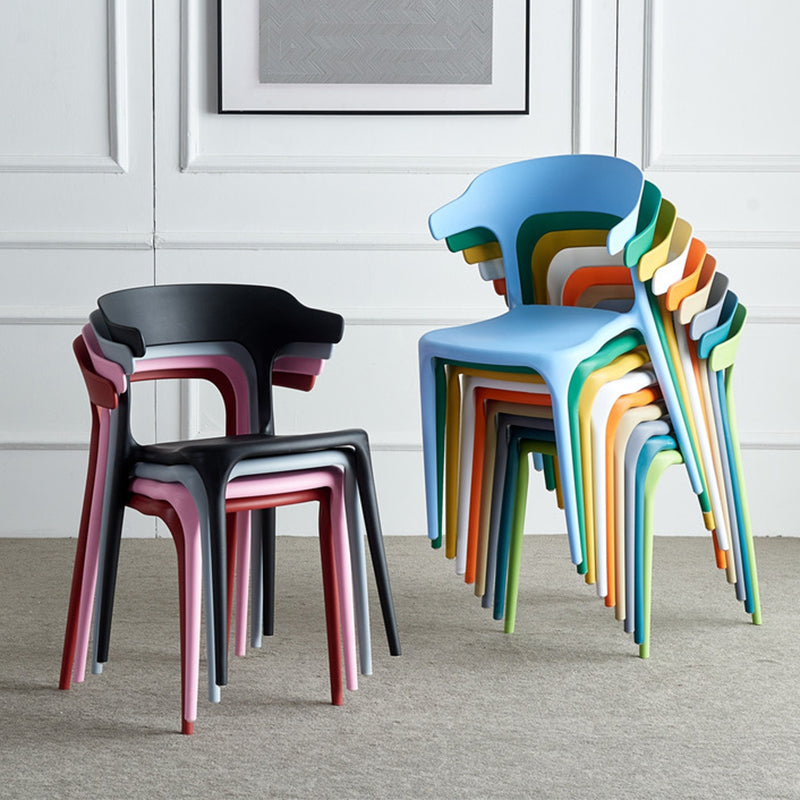 Chaise en plastique de style scandinave, cuisine, salle à manger, fauteuils à dossier ouvert