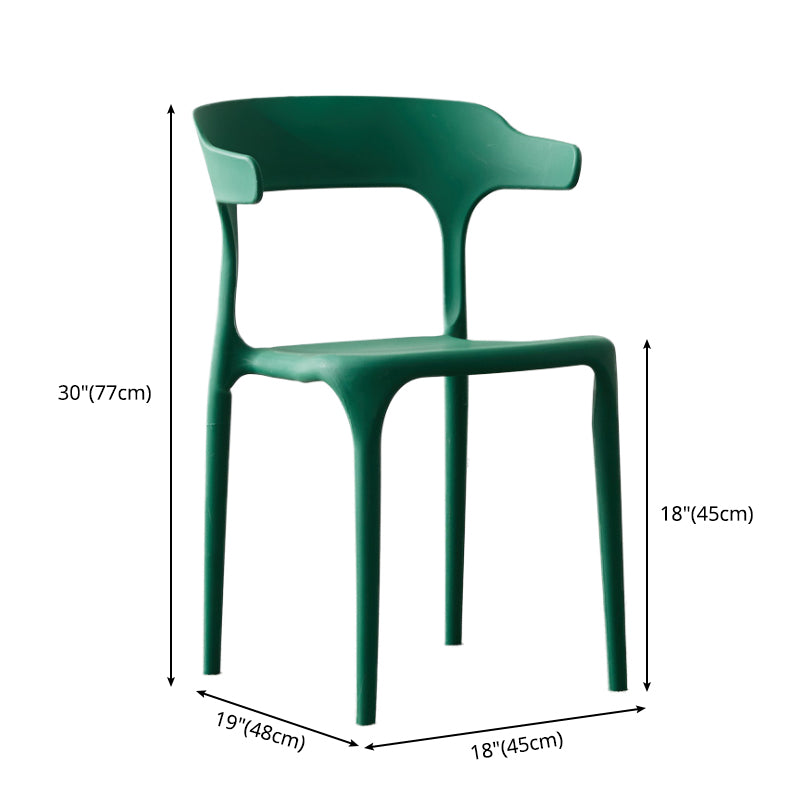 Chaise en plastique de style scandinave, cuisine, salle à manger, fauteuils à dossier ouvert