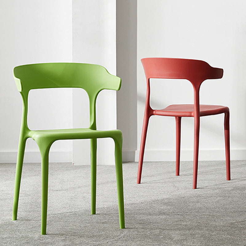 Chaise en plastique de style scandinave, cuisine, salle à manger, fauteuils à dossier ouvert