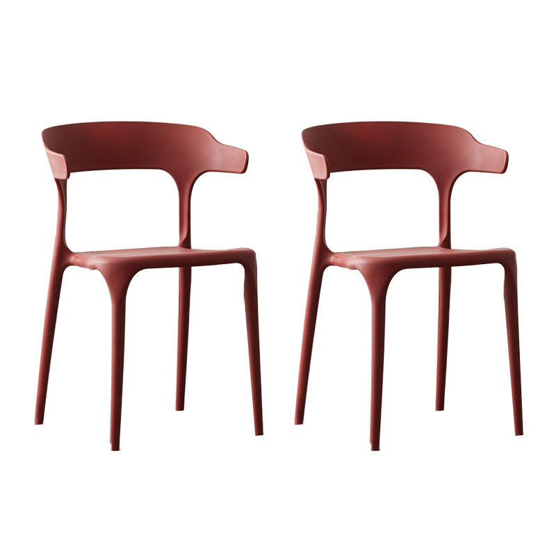 Chaise en plastique de style scandinave, cuisine, salle à manger, fauteuils à dossier ouvert