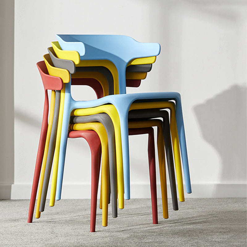 Chaise en plastique de style scandinave, cuisine, salle à manger, fauteuils à dossier ouvert