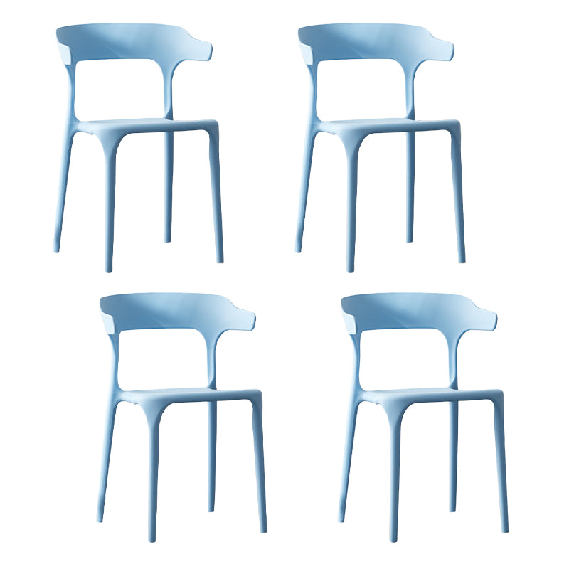 Chaise en plastique de style scandinave, cuisine, salle à manger, fauteuils à dossier ouvert