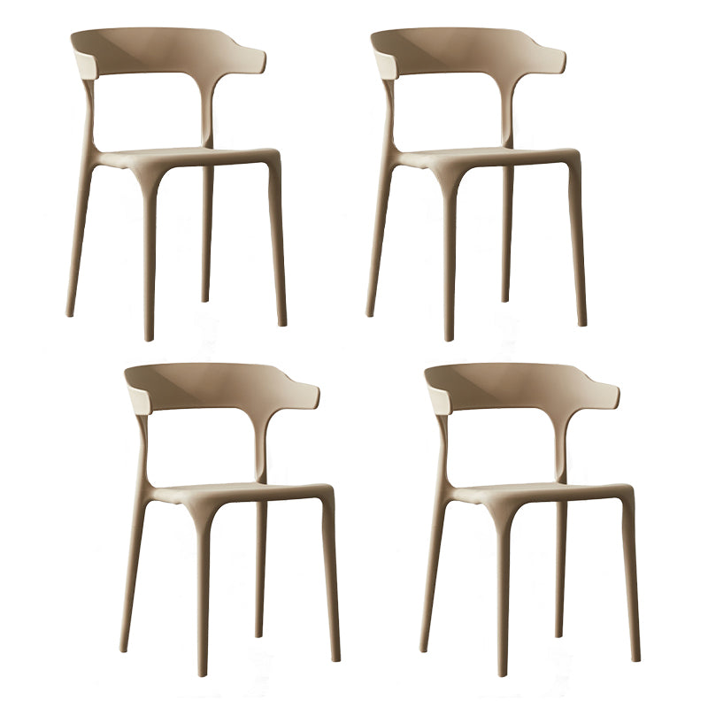 Chaise en plastique de style scandinave, cuisine, salle à manger, fauteuils à dossier ouvert
