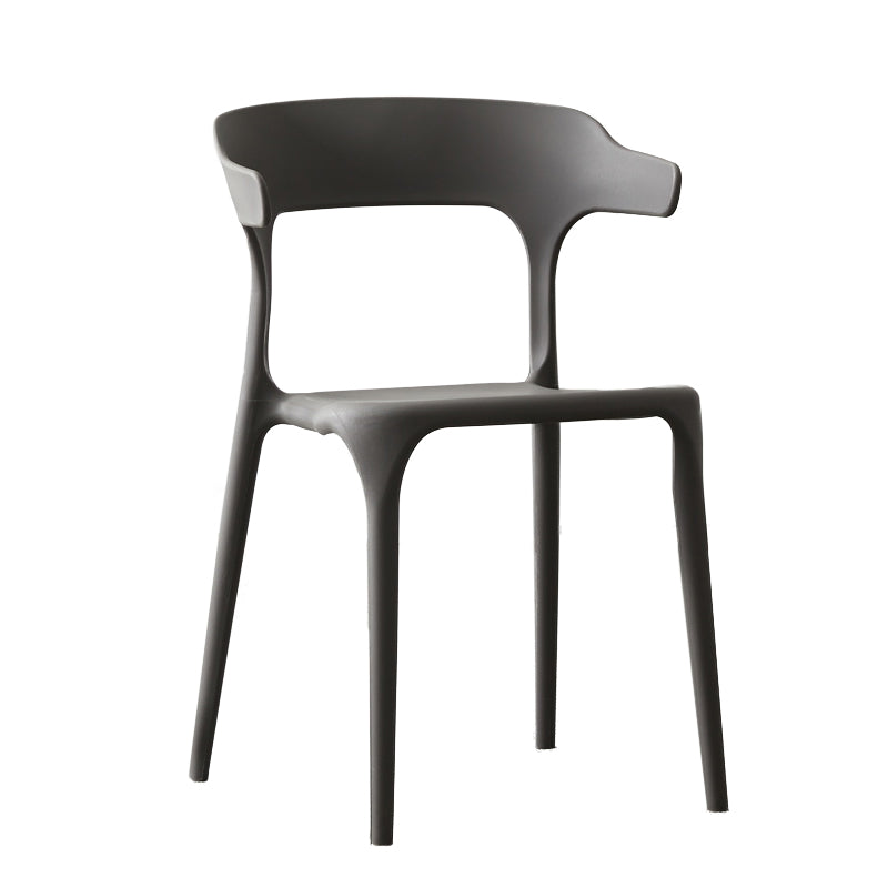 Chaise en plastique de style scandinave, cuisine, salle à manger, fauteuils à dossier ouvert