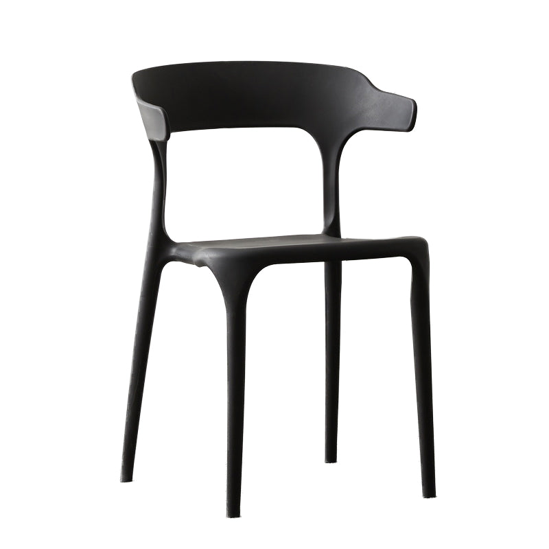 Chaise en plastique de style scandinave, cuisine, salle à manger, fauteuils à dossier ouvert