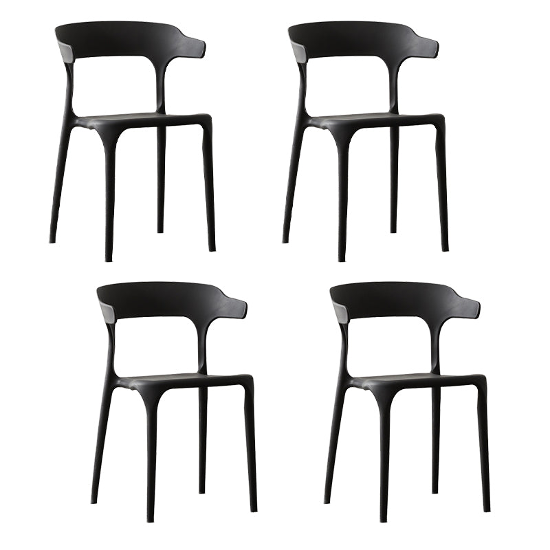 Chaise en plastique de style scandinave, cuisine, salle à manger, fauteuils à dossier ouvert