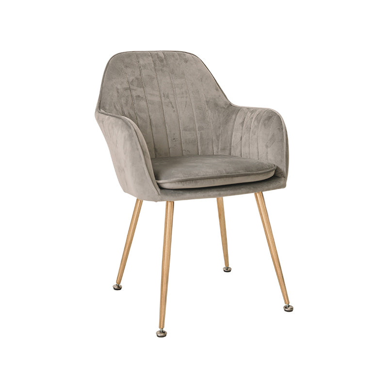 Scandinavian Style Upholstered Side Chairs Solid Back Arm Dining Chairs for Home Use
