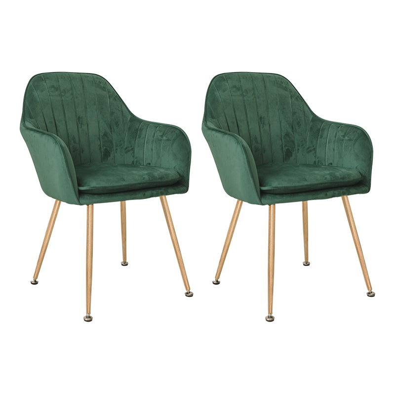 Scandinavian Style Upholstered Side Chairs Solid Back Arm Dining Chairs for Home Use