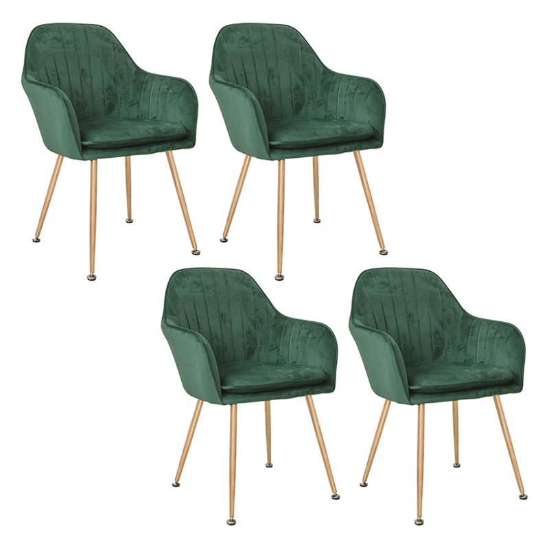 Scandinavian Style Upholstered Side Chairs Solid Back Arm Dining Chairs for Home Use