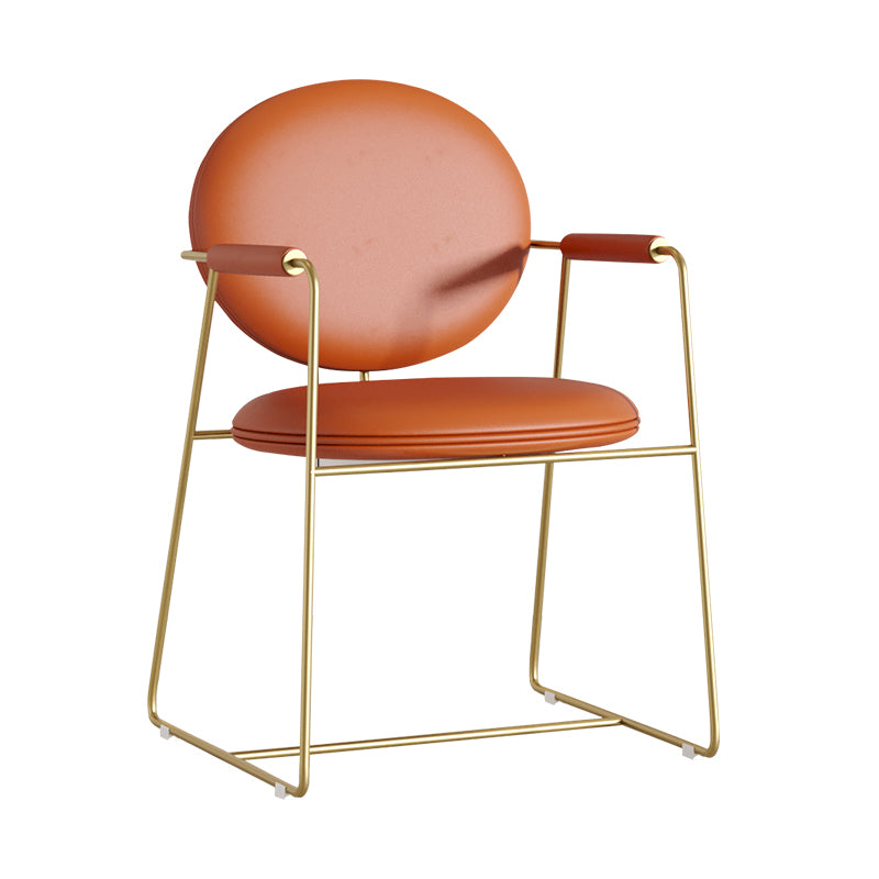 Glam Style Dining Side Chair Open Back Luxury Upholstered Dining Single Chair
