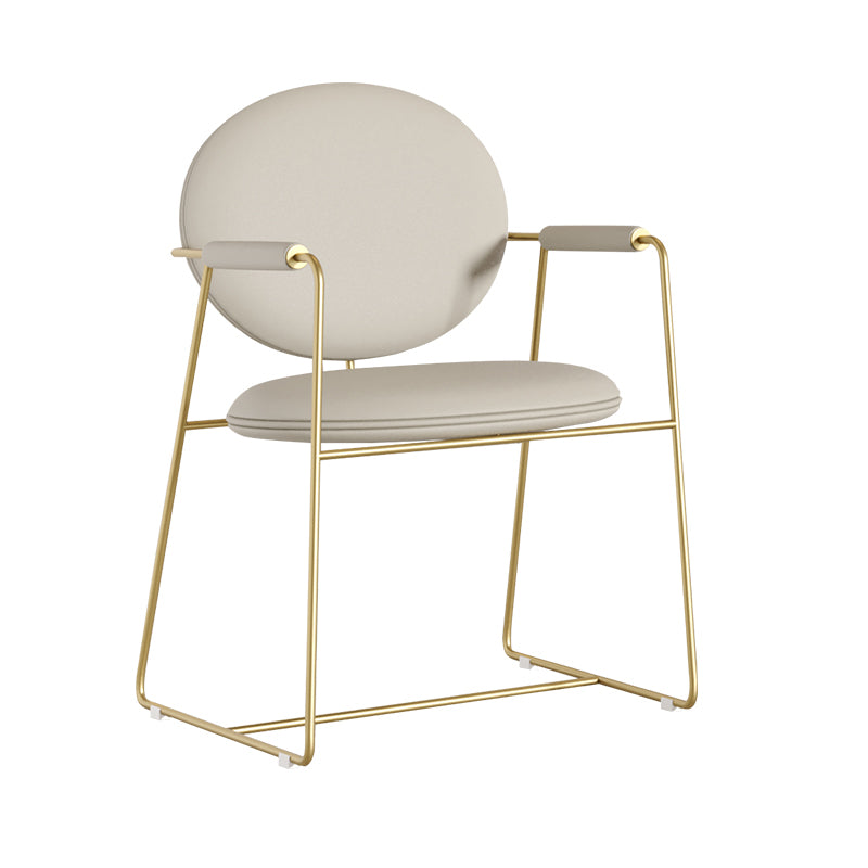 Glam Style Dining Side Chair Open Back Luxury Upholstered Dining Single Chair