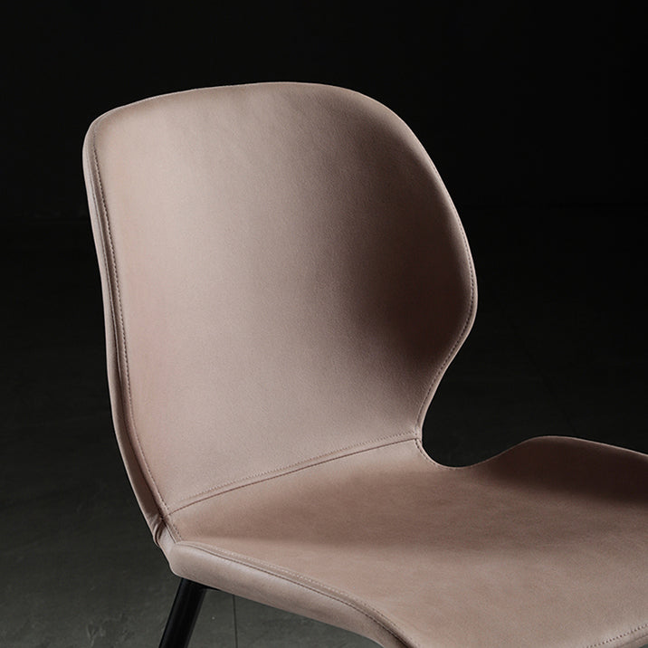 Chaise de salle à manger en tissu de lin de style scandinave Chaises de salle à manger sans accoudoirs à dossier solide (Ensemble de 2)