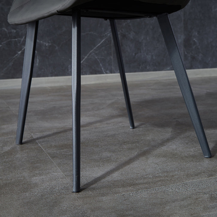 Contemporary Metal Dining Room Chairs Leather Dining Armless Chairs for Indoor Use