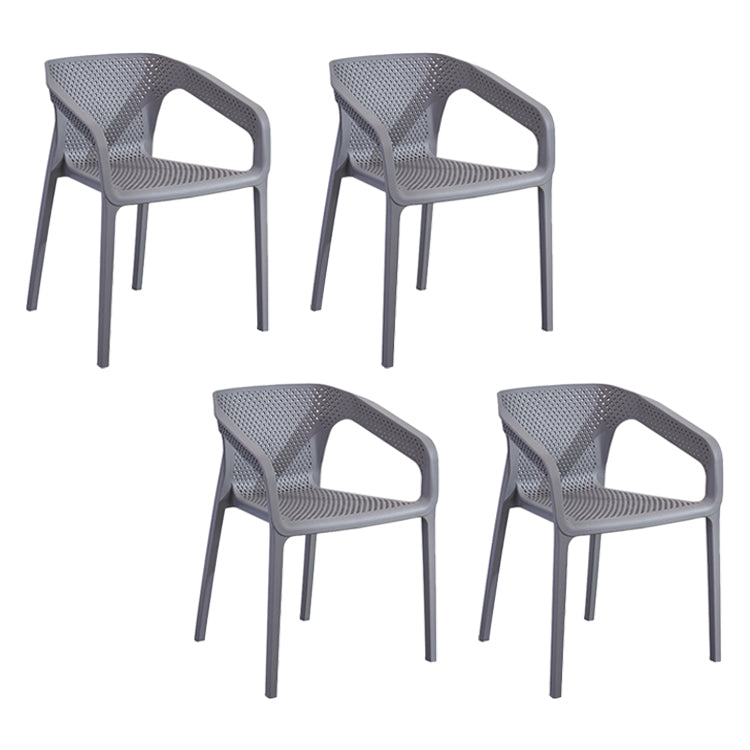 Sillas de comedor contemporáneas, sillón de comedor de plástico para uso doméstico (juego de 4)