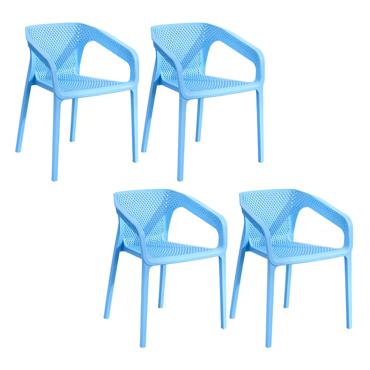 Sillas de comedor contemporáneas, sillón de comedor de plástico para uso doméstico (juego de 4)