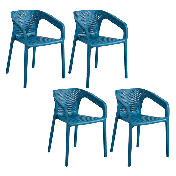 Sillas de comedor contemporáneas, sillón de comedor de plástico para uso doméstico (juego de 4)