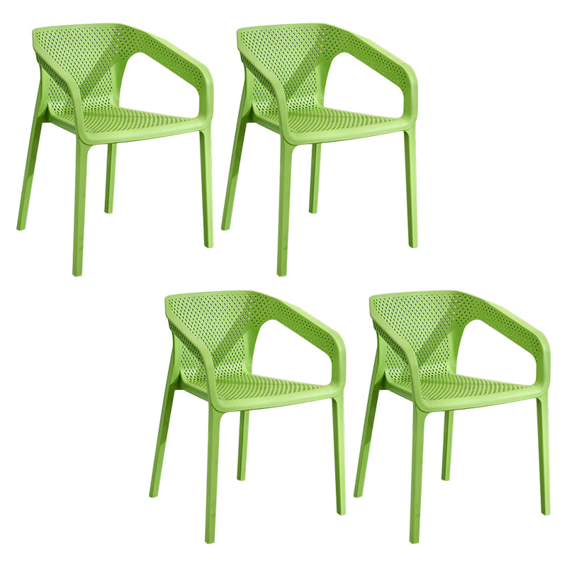 Sillas de comedor contemporáneas, sillón de comedor de plástico para uso doméstico (juego de 4)