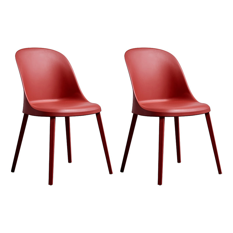 Chaise d'appoint en plastique pour restaurant contemporain Chaise d'appoint à dossier solide au fini mat (Ensemble de 2)