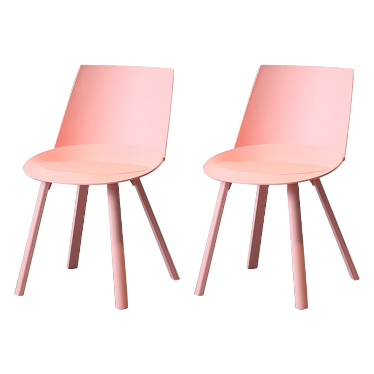 Silla auxiliar de plástico escandinava para sala de estudio, silla de comedor con respaldo sólido y acabado mate (juego de 2)