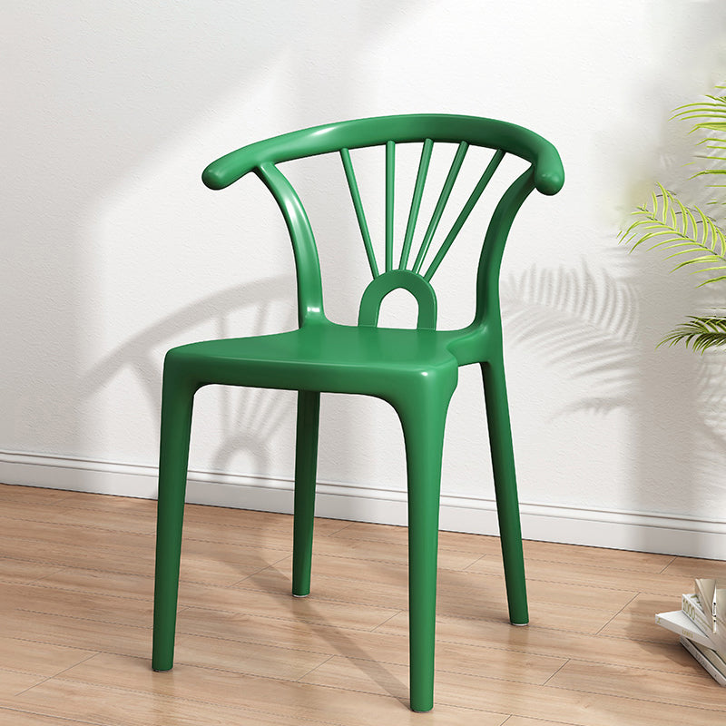 Silla plástica moderna para interiores y exteriores, silla individual sin brazos Wishbone para Patio