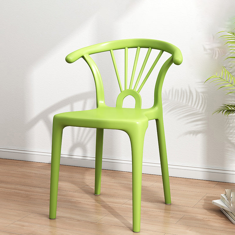 Silla plástica moderna para interiores y exteriores, silla individual sin brazos Wishbone para Patio