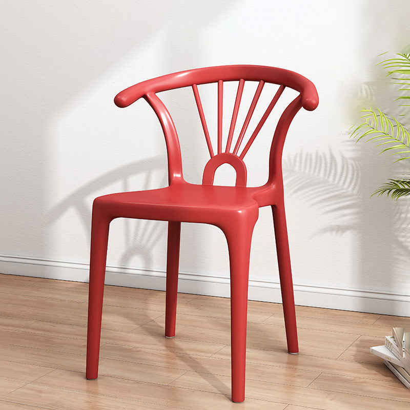 Silla plástica moderna para interiores y exteriores, silla individual sin brazos Wishbone para Patio