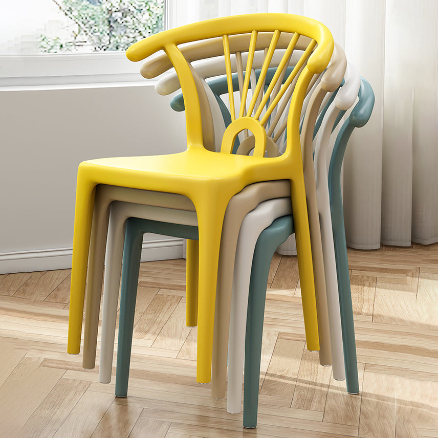 Silla plástica moderna para interiores y exteriores, silla individual sin brazos Wishbone para Patio