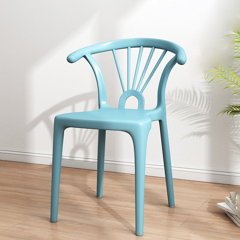 Silla plástica moderna para interiores y exteriores, silla individual sin brazos Wishbone para Patio