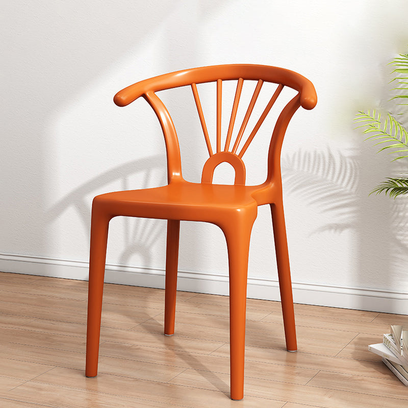 Silla plástica moderna para interiores y exteriores, silla individual sin brazos Wishbone para Patio