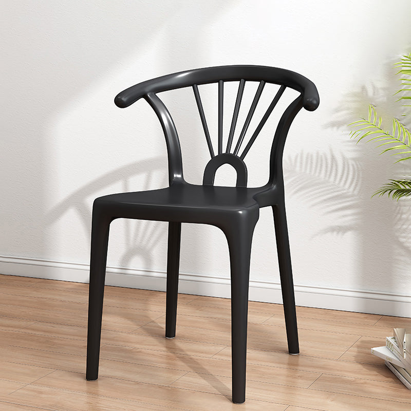 Silla plástica moderna para interiores y exteriores, silla individual sin brazos Wishbone para Patio