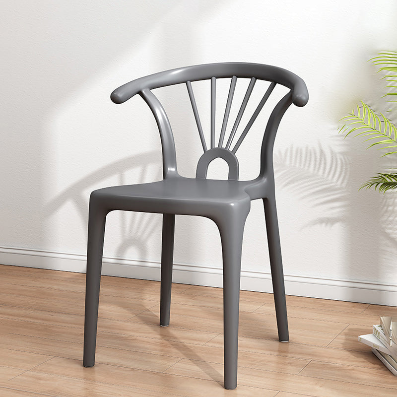 Silla plástica moderna para interiores y exteriores, silla individual sin brazos Wishbone para Patio