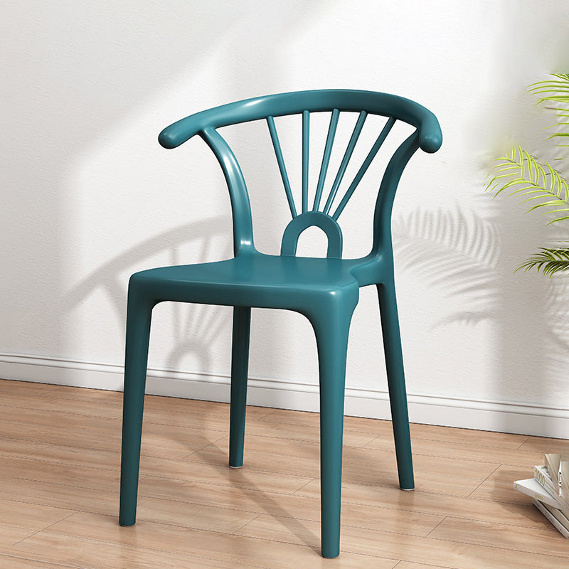 Silla plástica moderna para interiores y exteriores, silla individual sin brazos Wishbone para Patio