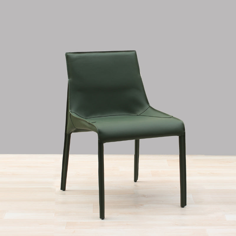 Designer Style Leather Dining Chair Matte Finish Parsons Dining Side Chair