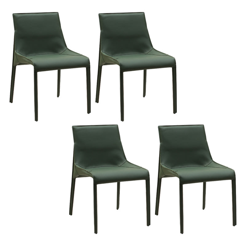 Designer Style Leather Dining Chair Matte Finish Parsons Dining Side Chair
