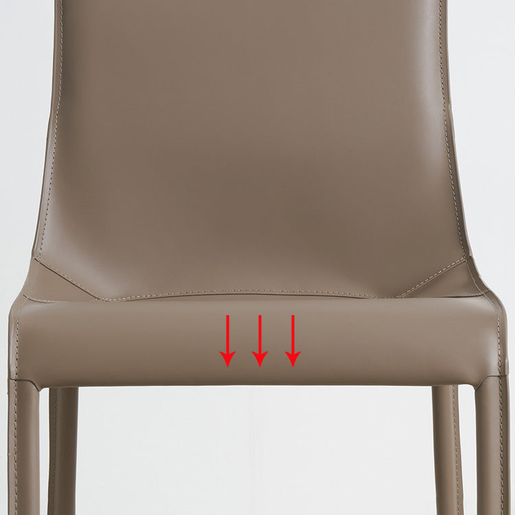 Designer Style Leather Dining Chair Matte Finish Parsons Dining Side Chair