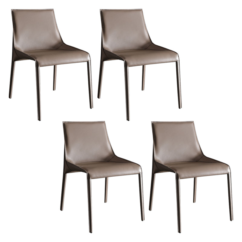 Designer Style Leather Dining Chair Matte Finish Parsons Dining Side Chair