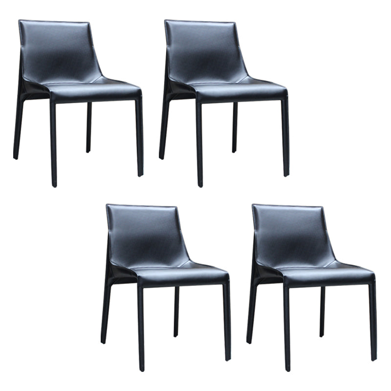 Designer Style Leather Dining Chair Matte Finish Parsons Dining Side Chair