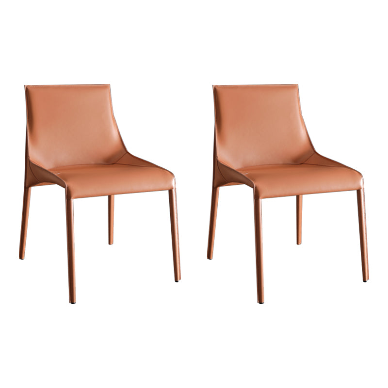 Designer Style Leather Dining Chair Matte Finish Parsons Dining Side Chair
