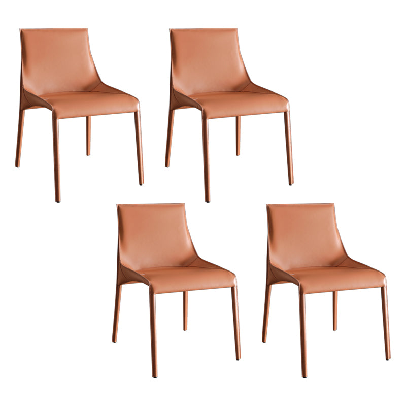 Designer Style Leather Dining Chair Matte Finish Parsons Dining Side Chair
