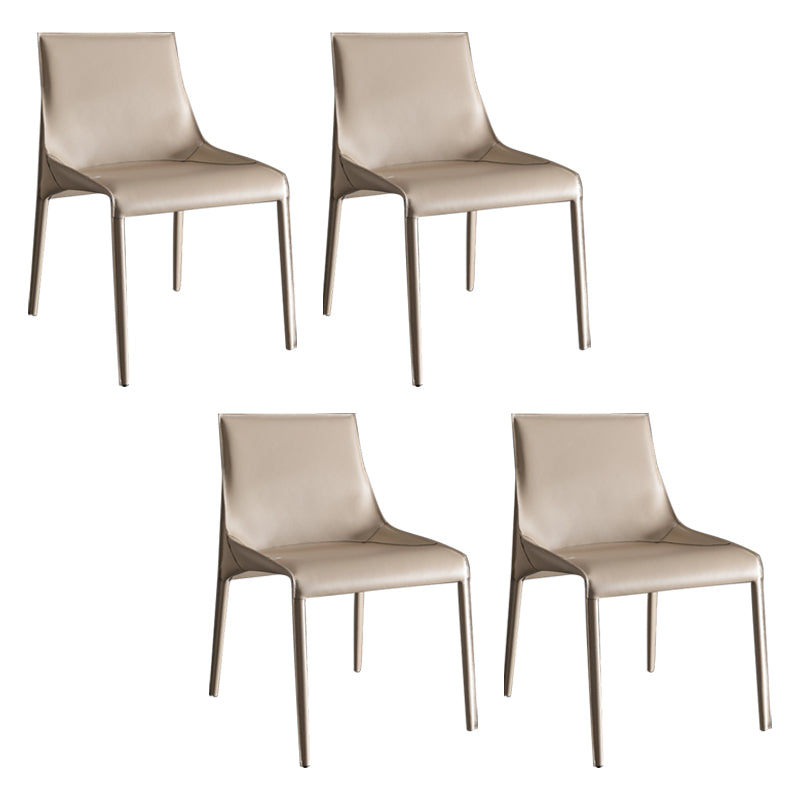 Designer Style Leather Dining Chair Matte Finish Parsons Dining Side Chair