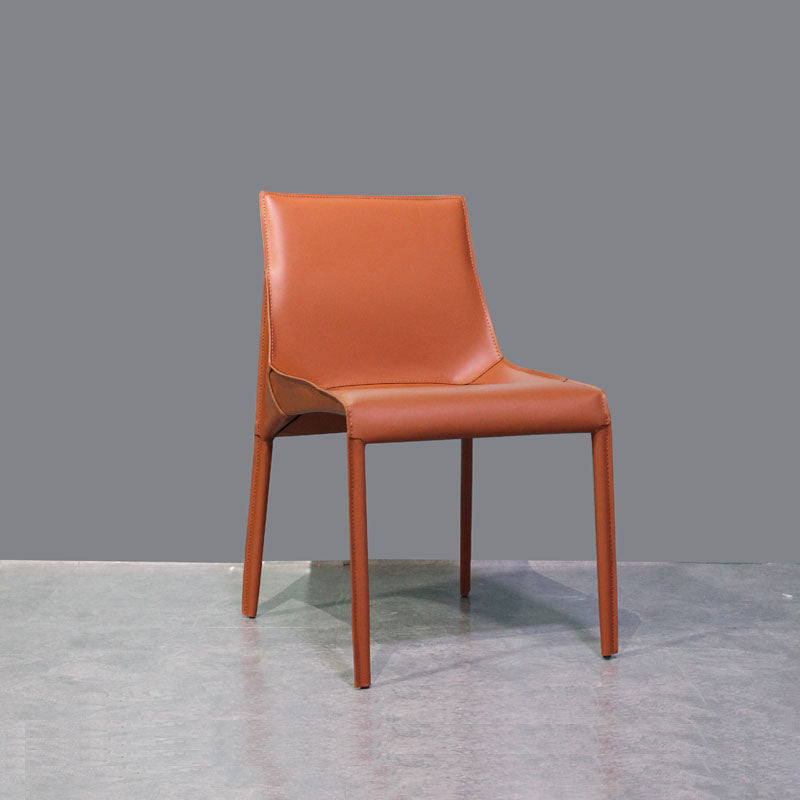 Designer Style Leather Dining Chair Matte Finish Parsons Dining Side Chair