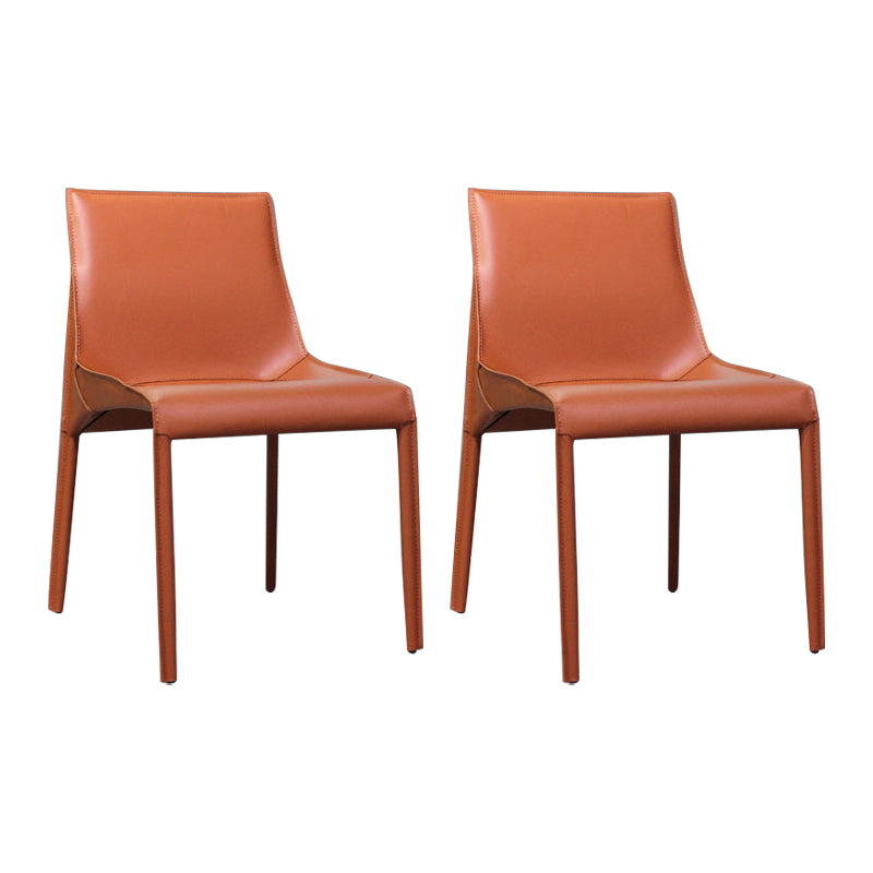 Designer Style Leather Dining Chair Matte Finish Parsons Dining Side Chair